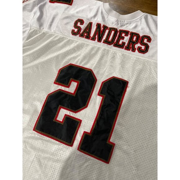 Mitchell & Ness NFL Atlanta Falcons Throwback Deion Sanders Jersey White #21 Siz - Picture 4 of 5